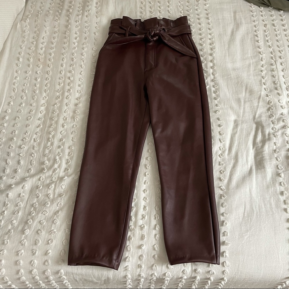 Abercrombie Faux Leather Paperbag Pants